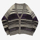 MEN'S VINTAGE 1990S STRUCTURED CHECKED KNITTED CARDIGAN - X-LARGE