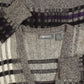 MEN'S VINTAGE 1990S STRUCTURED CHECKED KNITTED CARDIGAN - X-LARGE