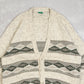 MEN'S VINTAGE 1990S PATTERNED KNITTED CARDIGAN - LARGE