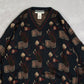 MEN'S VINTAGE 1990S PATTERNED KNITTED JUMPER - X-LARGE