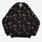 MEN'S VINTAGE 1990S PATTERNED KNITTED JUMPER - X-LARGE