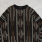 MEN'S VINTAGE 1980S STRUCTURED PATTERNED KNITTED JUMPER - LARGE