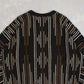 MEN'S VINTAGE 1980S STRUCTURED PATTERNED KNITTED JUMPER - LARGE