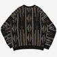 MEN'S VINTAGE 1980S STRUCTURED PATTERNED KNITTED JUMPER - LARGE
