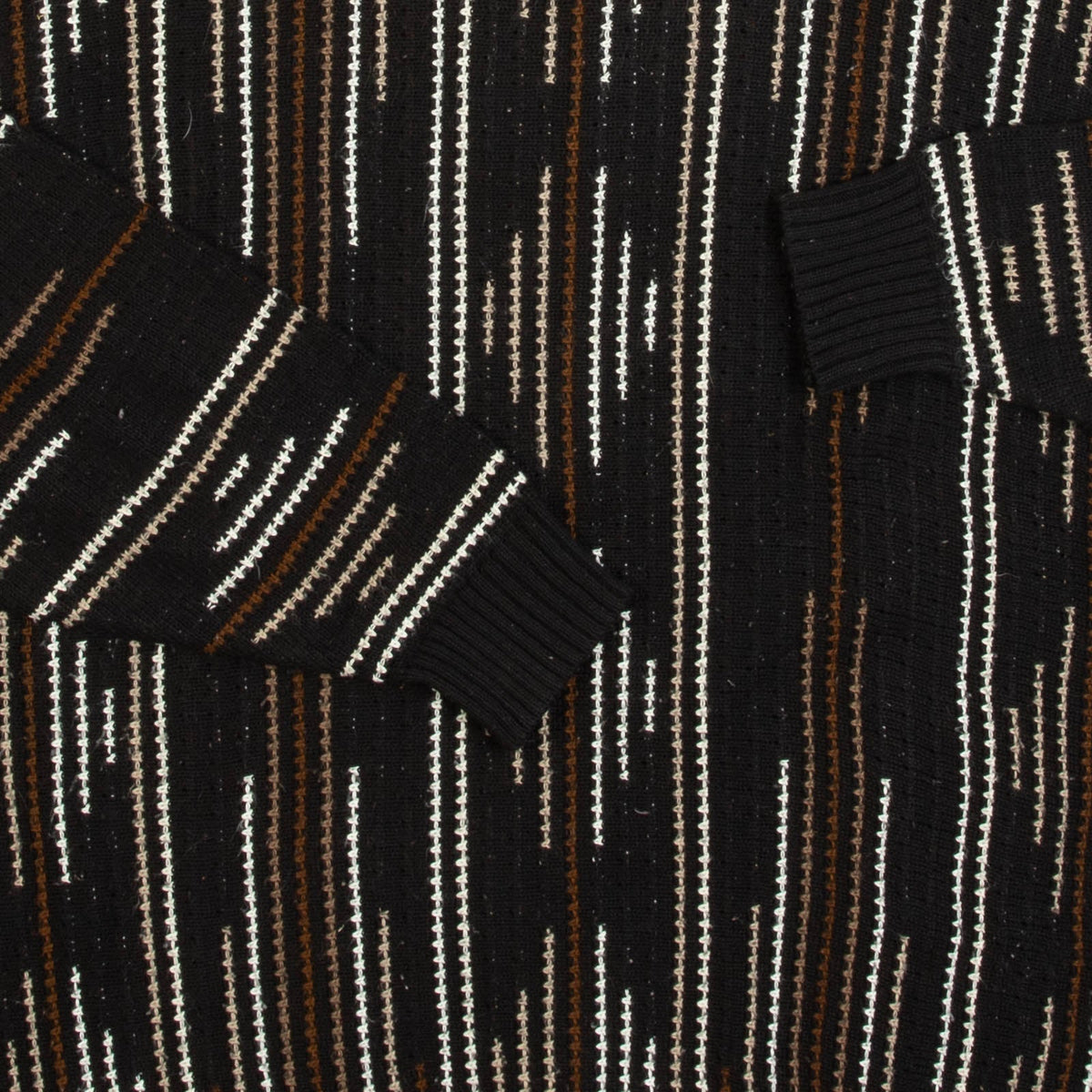 MEN'S VINTAGE 1980S STRUCTURED PATTERNED KNITTED JUMPER - LARGE