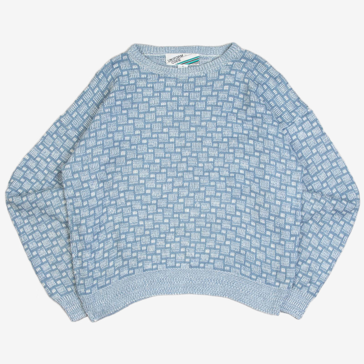 MEN'S VINTAGE 1980S PATTERNED KNITTED JUMPER - MEDIUM