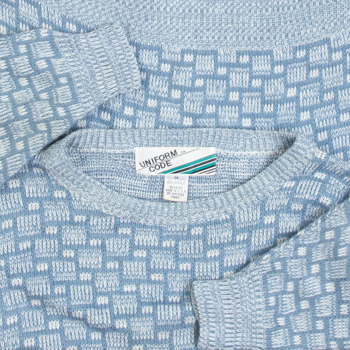 MEN'S VINTAGE 1980S PATTERNED KNITTED JUMPER - MEDIUM