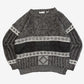 MEN'S VINTAGE 1980S PATTERNED KNITTED JUMPER - LARGE