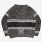 MEN'S VINTAGE 1980S PATTERNED KNITTED JUMPER - LARGE