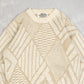WOMEN'S VINTAGE 1990S STRUCTURED PATTERNED KNITTED JUMPER - LARGE