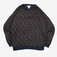 MEN'S VINTAGE 1990S PATTERNED KNITTED JUMPER - X-LARGE