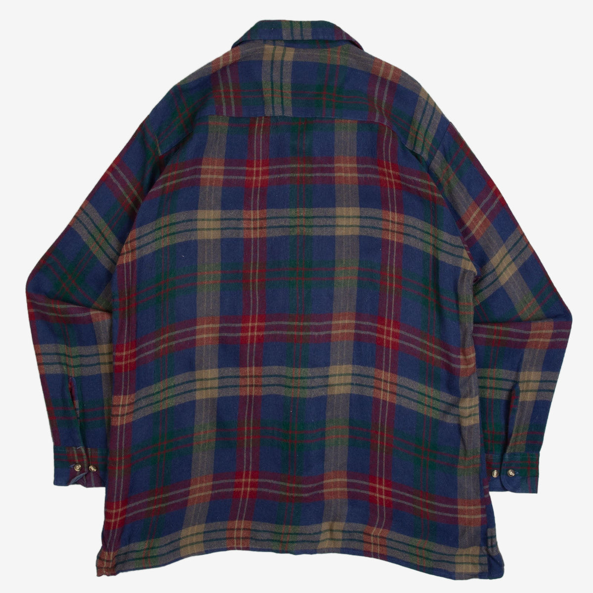 MEN'S VINTAGE 1990S WOOL STYLE CHECKED SHIRT - LARGE