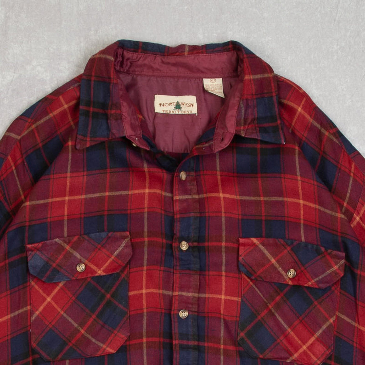 MEN'S VINTAGE 1990S WOOL STYLE CHECKED FLANNEL SHIRT - X-LARGE