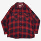 MEN'S VINTAGE 1990S WOOL STYLE CHECKED FLANNEL SHIRT - X-LARGE