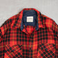MEN'S VINTAGE 1990S WOOL STYLE CHECKED FLANNEL SHIRT - X-LARGE