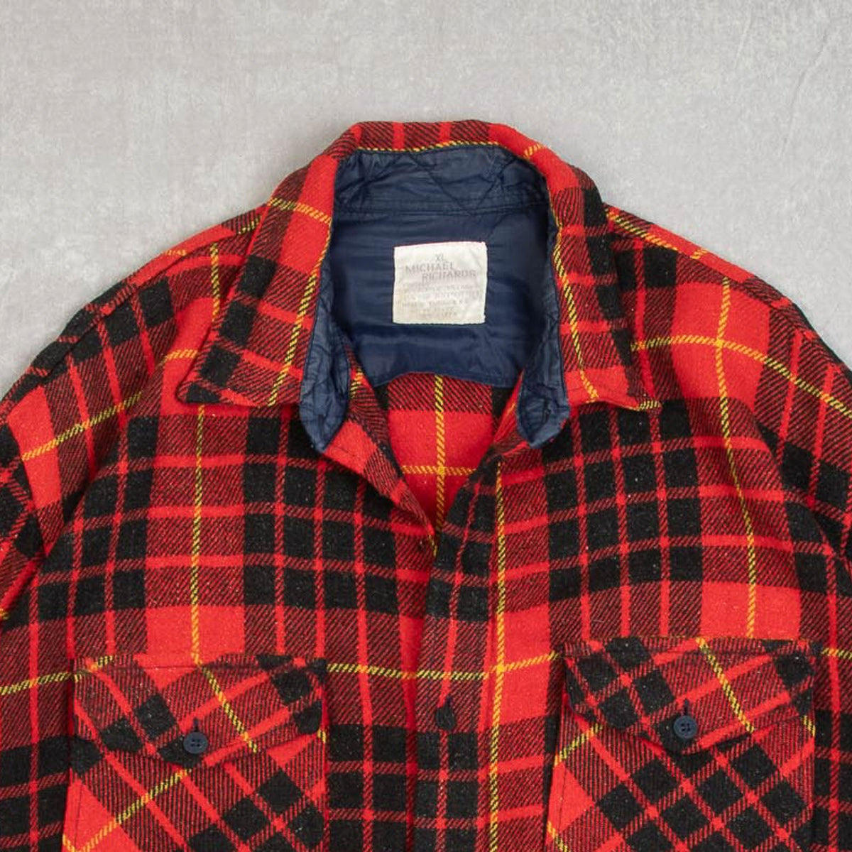 MEN'S VINTAGE 1990S WOOL STYLE CHECKED FLANNEL SHIRT - X-LARGE