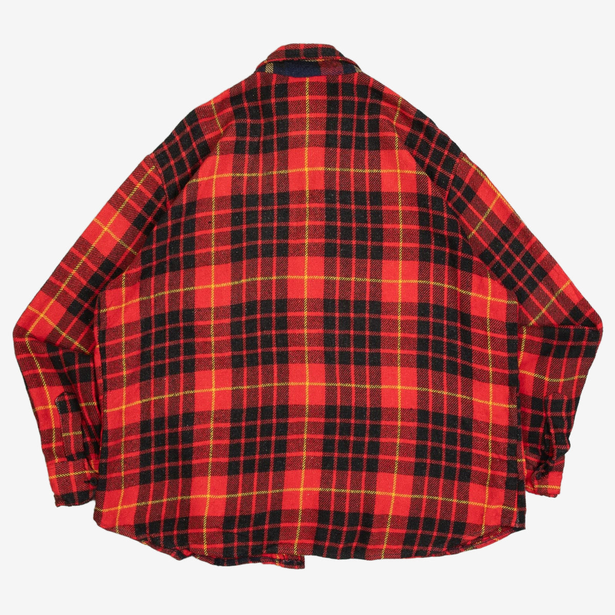 MEN'S VINTAGE 1990S WOOL STYLE CHECKED FLANNEL SHIRT - X-LARGE