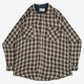 MEN'S VINTAGE 1990S WOOL STYLE CHECKED FLANNEL SHIRT - LARGE