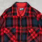 MEN'S VINTAGE 1980S WOOL CHECKED FLANNEL SHIRT - LARGE