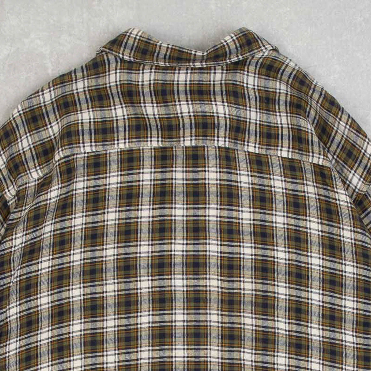 MEN'S VINTAGE 1990S WOOL STYLE CHECKED FLANNEL SHIRT - LARGE