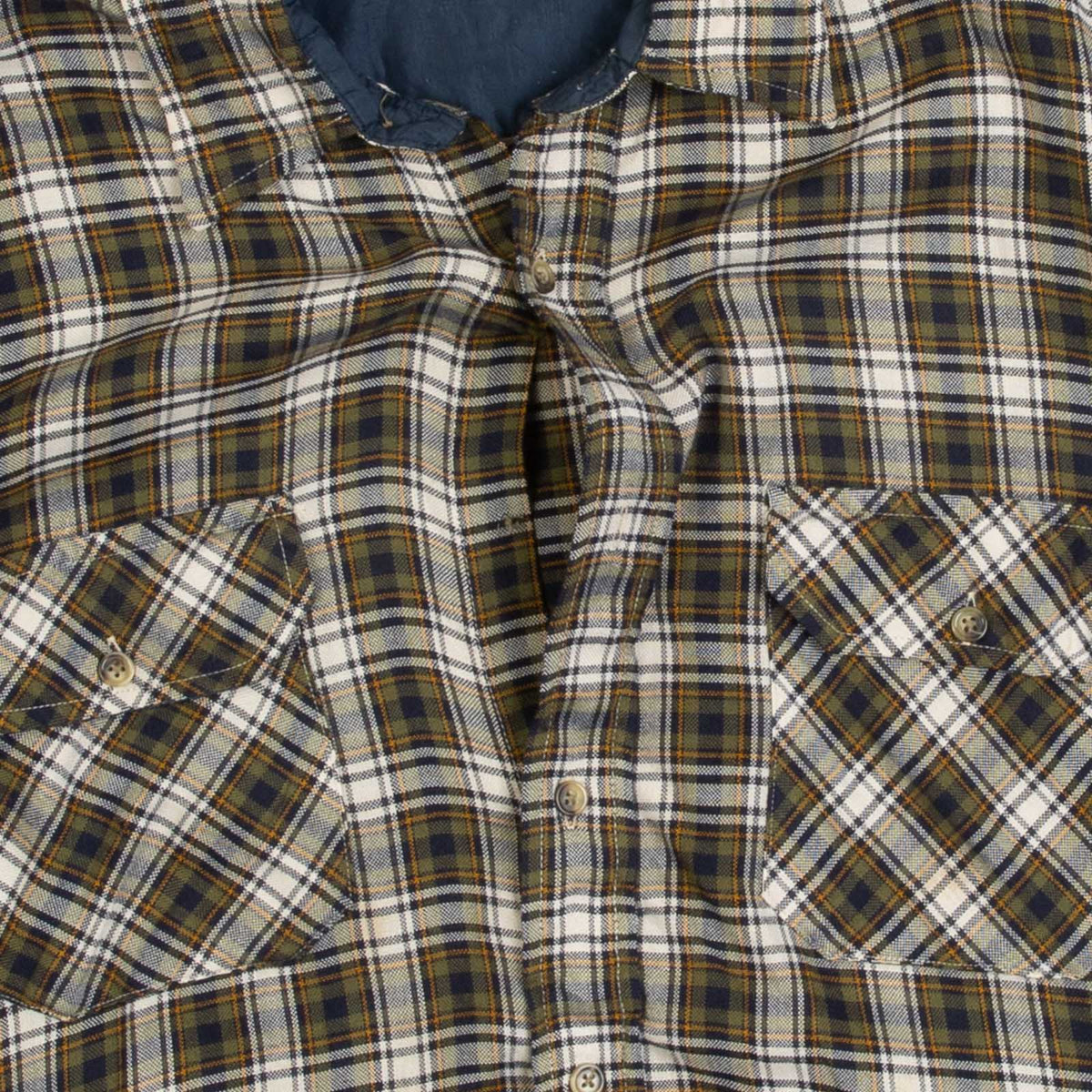 MEN'S VINTAGE 1990S WOOL STYLE CHECKED FLANNEL SHIRT - LARGE