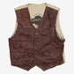 MEN'S VINTAGE 1990S LEATHER VEST JACKET - LARGE