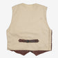 MEN'S VINTAGE 1990S LEATHER VEST JACKET - LARGE