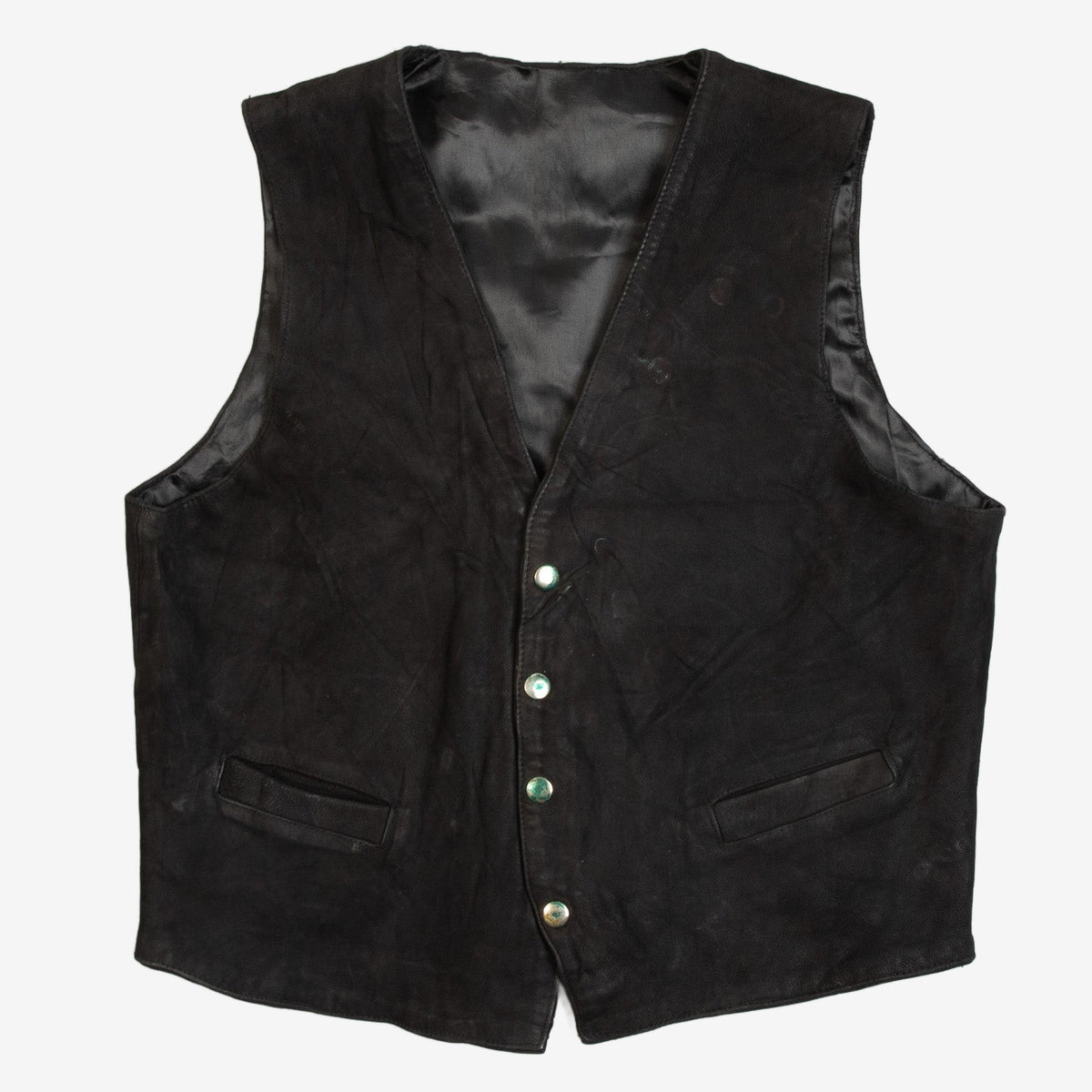 MEN'S VINTAGE 1990S SUEDE LEATHER VEST JACKET - MEDIUM