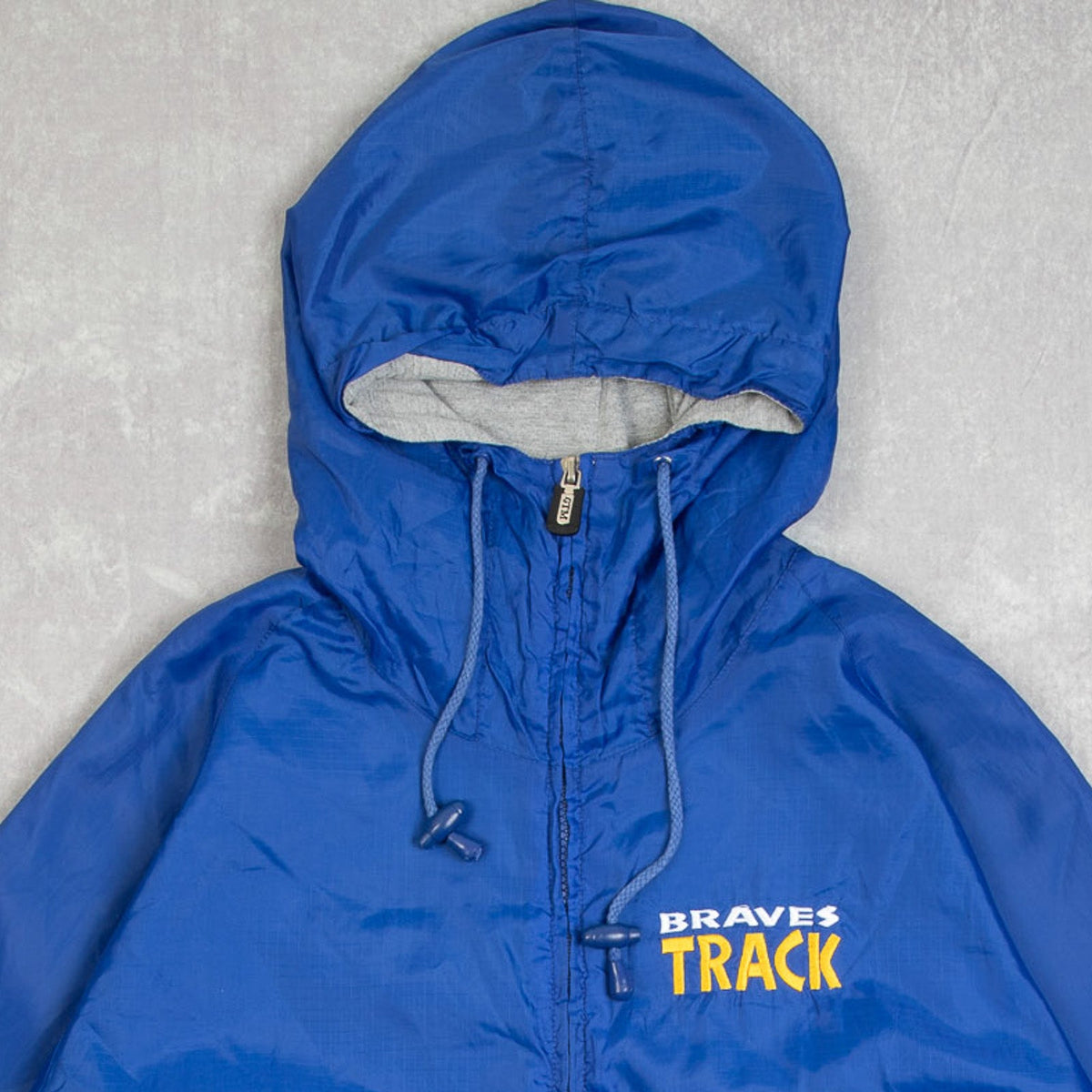MEN'S VINTAGE BRAVES TRACK HOODED QUARTER ZIP JACKET - MEDIUM