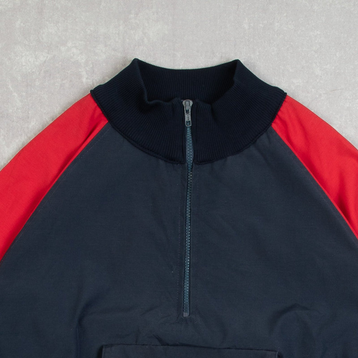 MEN'S VINTAGE 1980S RAGLAN HALF ZIP JACKET - X-LARGE