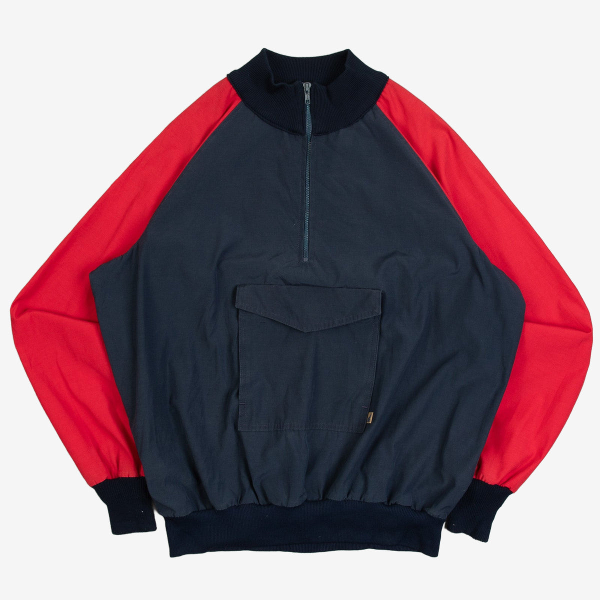 MEN'S VINTAGE 1980S RAGLAN HALF ZIP JACKET - X-LARGE
