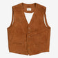 MEN'S VINTAGE 1990S SUEDE LEATHER VEST JACKET - MEDIUM