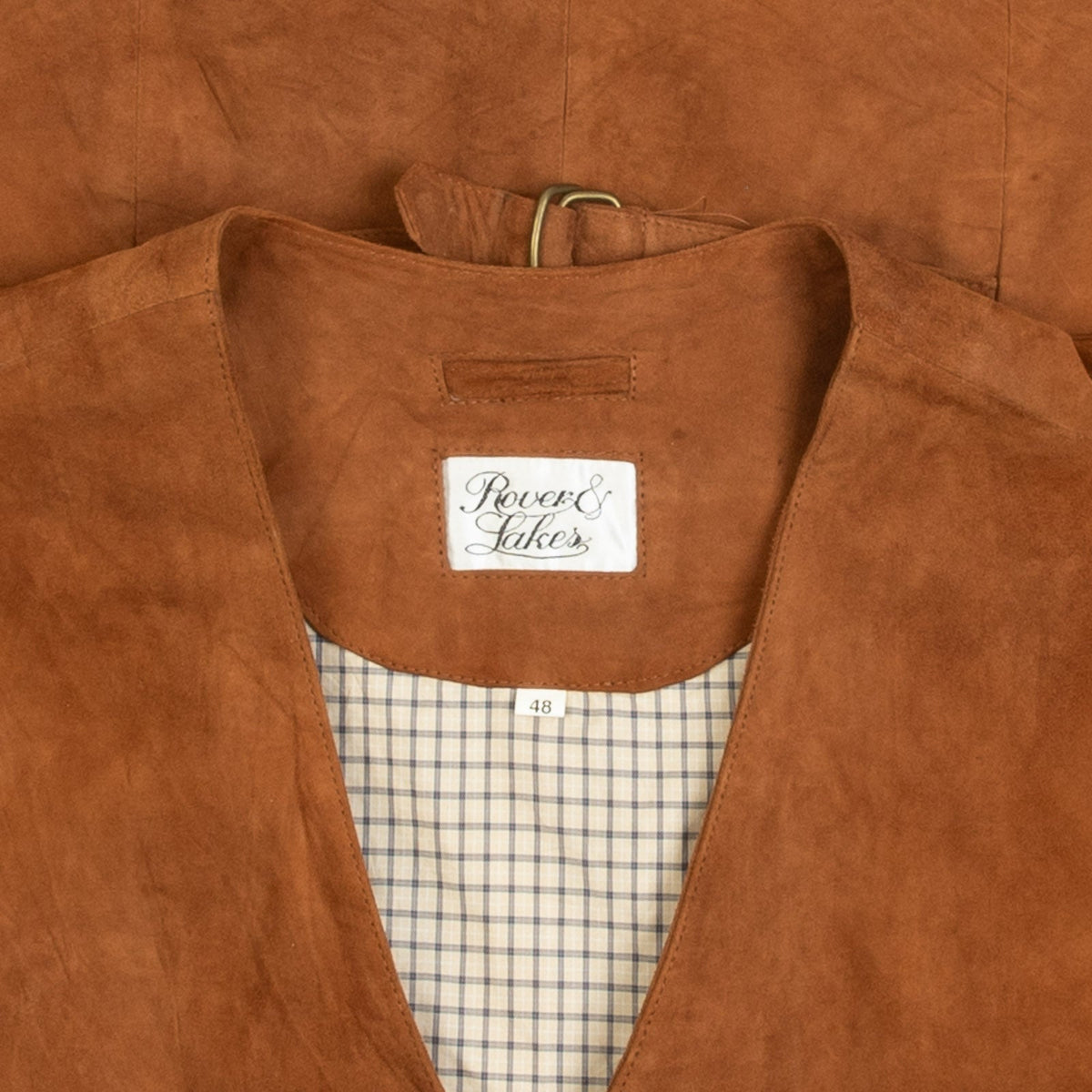 MEN'S VINTAGE 1990S SUEDE LEATHER VEST JACKET - MEDIUM