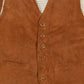 MEN'S VINTAGE 1990S SUEDE LEATHER VEST JACKET - MEDIUM