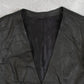 MEN'S VINTAGE 1990S LEATHER VEST JACKET - SMALL