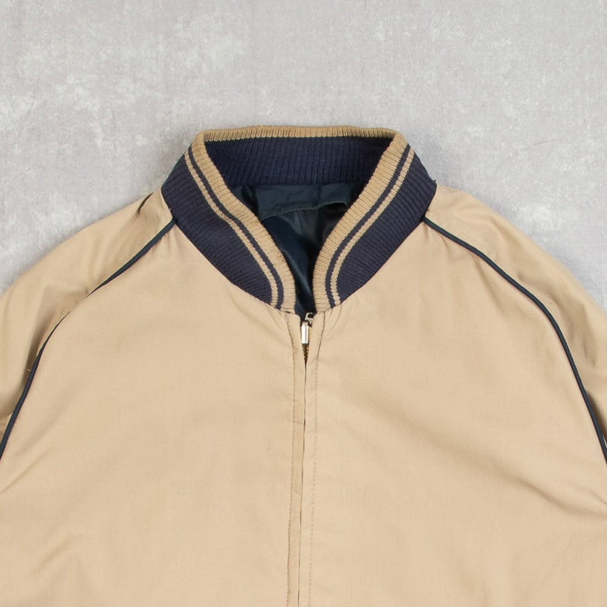 MEN'S VINTAGE 1980S REVERSABLE HARRINGTON JACKET - MEDIUM