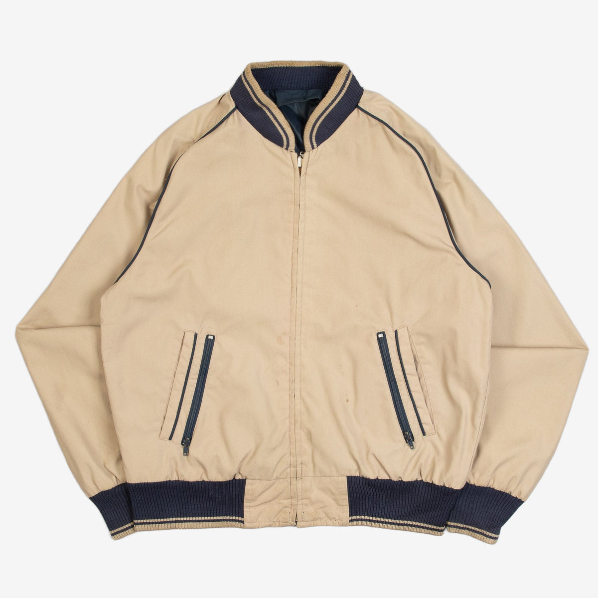 MEN'S VINTAGE 1980S REVERSABLE HARRINGTON JACKET - MEDIUM