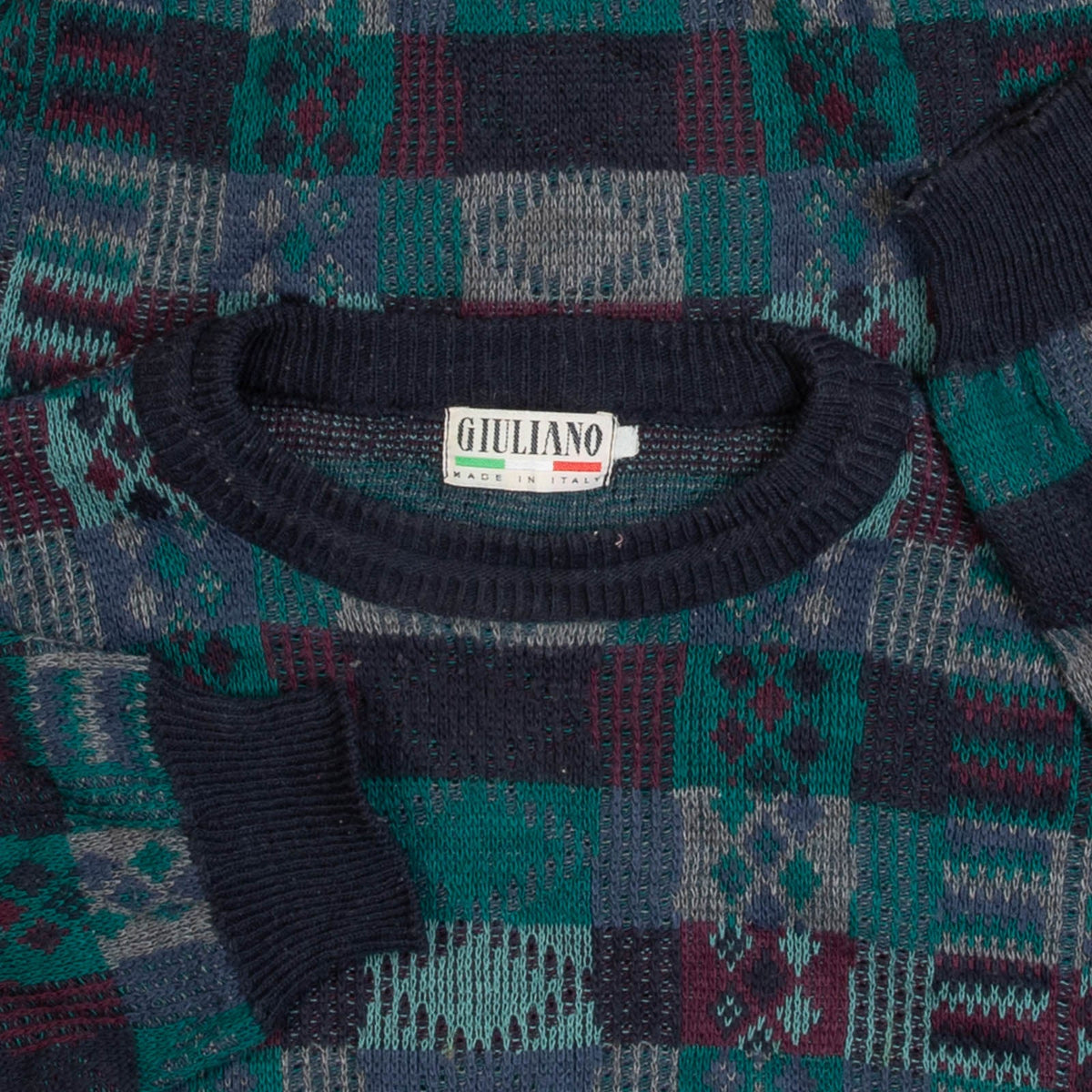 WOMEN'S VINTAGE 1980S PATTERNED KNITTED JUMPER - X-LARGE