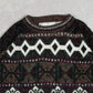MEN'S VINTAGE 1990S PATTERNED KNITTED JUMPER - LARGE