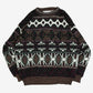 MEN'S VINTAGE 1990S PATTERNED KNITTED JUMPER - LARGE