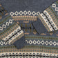 MEN'S VINTAGE 1980S PATTERNED V-NECK KNITTED JUMPER - X-LARGE