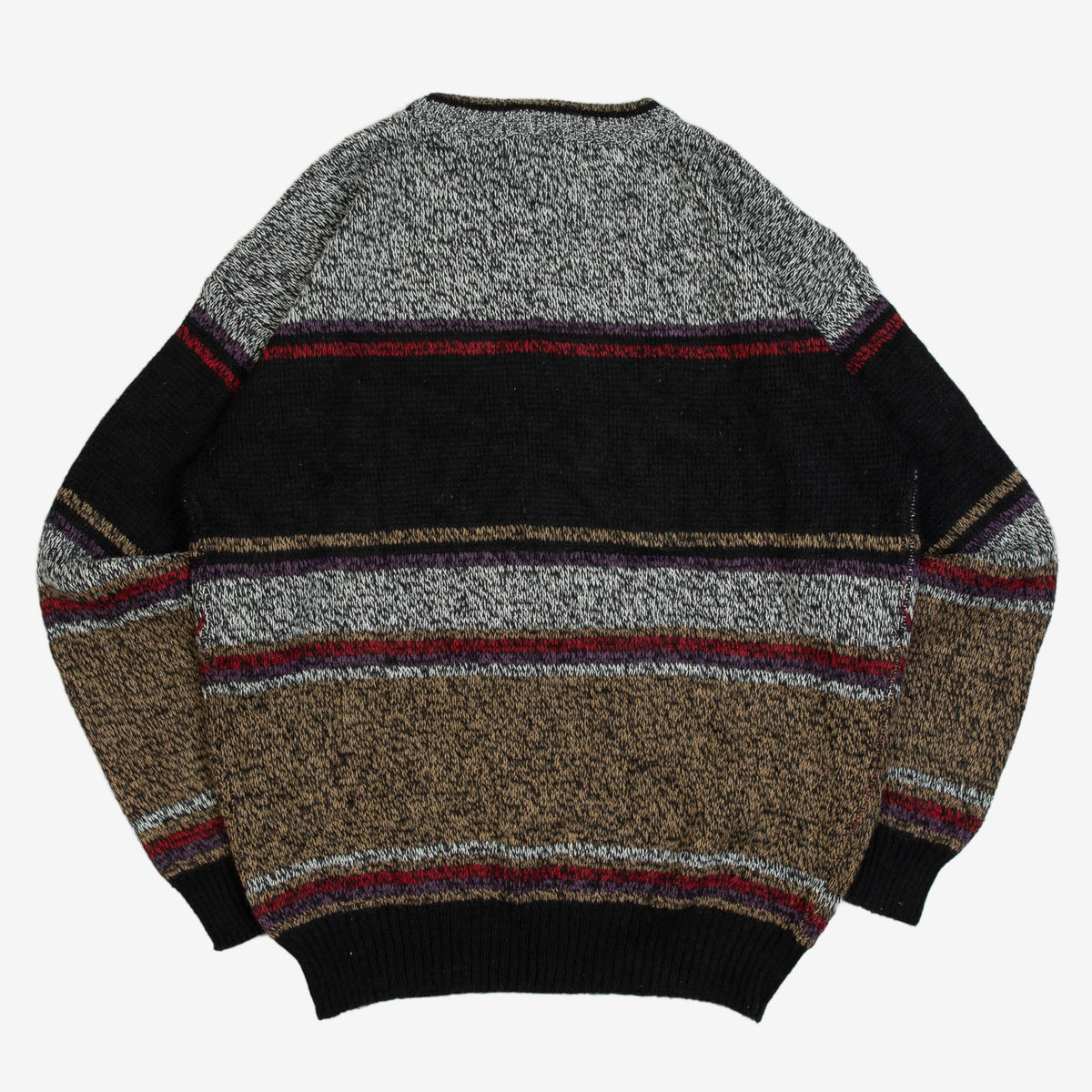 MEN'S VINTAGE 1980S U.S POLO ASSN. LEATHER PATCH PATTERNED KNITTED JUMPER - X-LARGE
