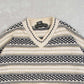 MEN'S VINTAGE 1990S STRIPED PATTERNED KNITTED JUMPER - X-LARGE