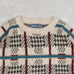 MEN'S VINTAGE 1990S CHECKED PATTERNED KNITTED JUMPER - SMALL