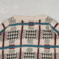 MEN'S VINTAGE 1990S CHECKED PATTERNED KNITTED JUMPER - SMALL