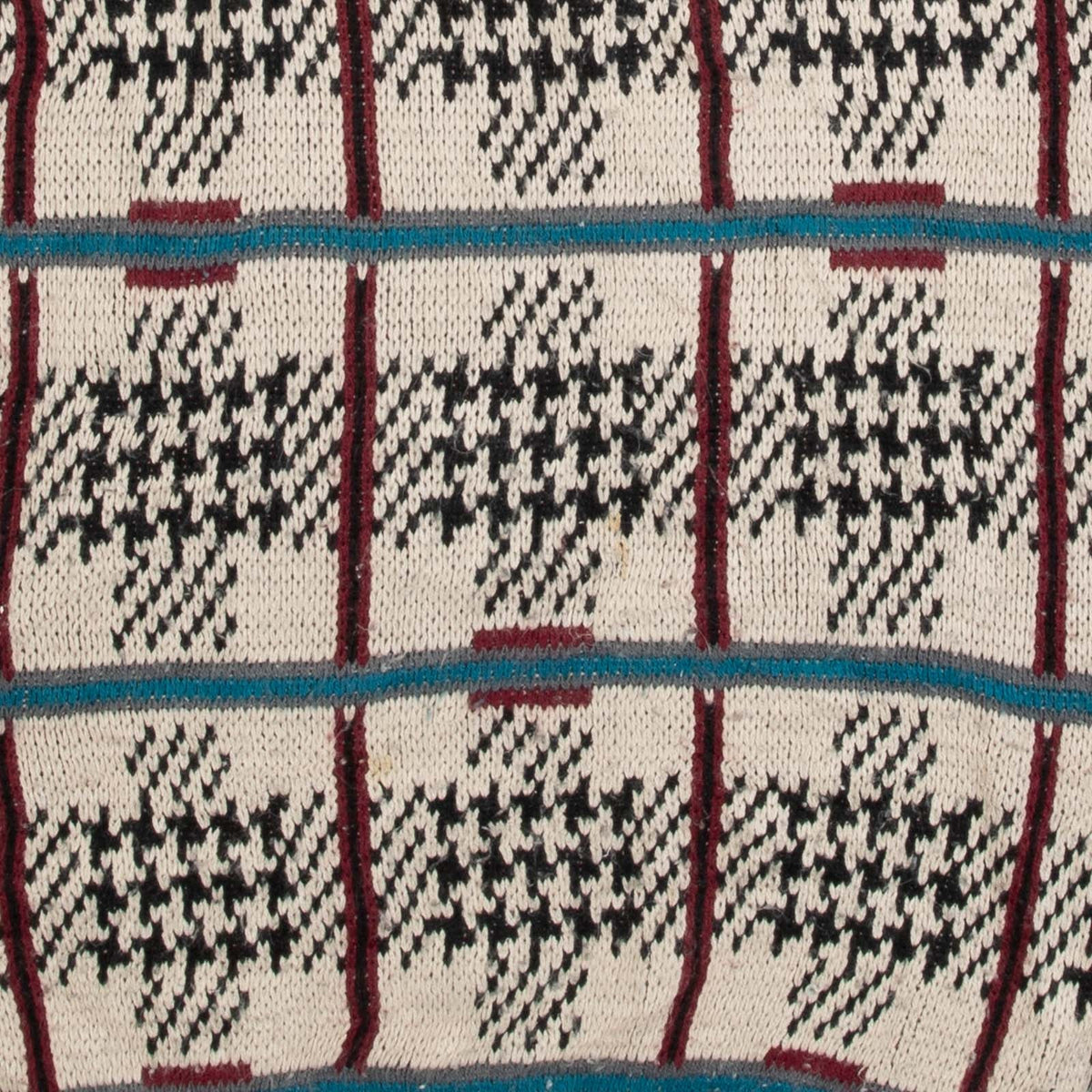 MEN'S VINTAGE 1990S CHECKED PATTERNED KNITTED JUMPER - SMALL