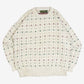 MEN'S VINTAGE 1990S STRUCTURED PATTERNED KNITTED JUMPER - LARGE