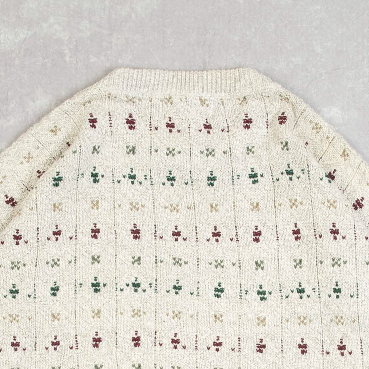 MEN'S VINTAGE 1990S STRUCTURED PATTERNED KNITTED JUMPER - LARGE