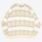 MEN'S VINTAGE 1990S STRUCTURED PATTERNED KNITTED JUMPER - XX-LARGE