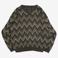 MEN'S VINTAGE 1990S CHEVRON PATTERNED KNITTED JUMPER - LARGE